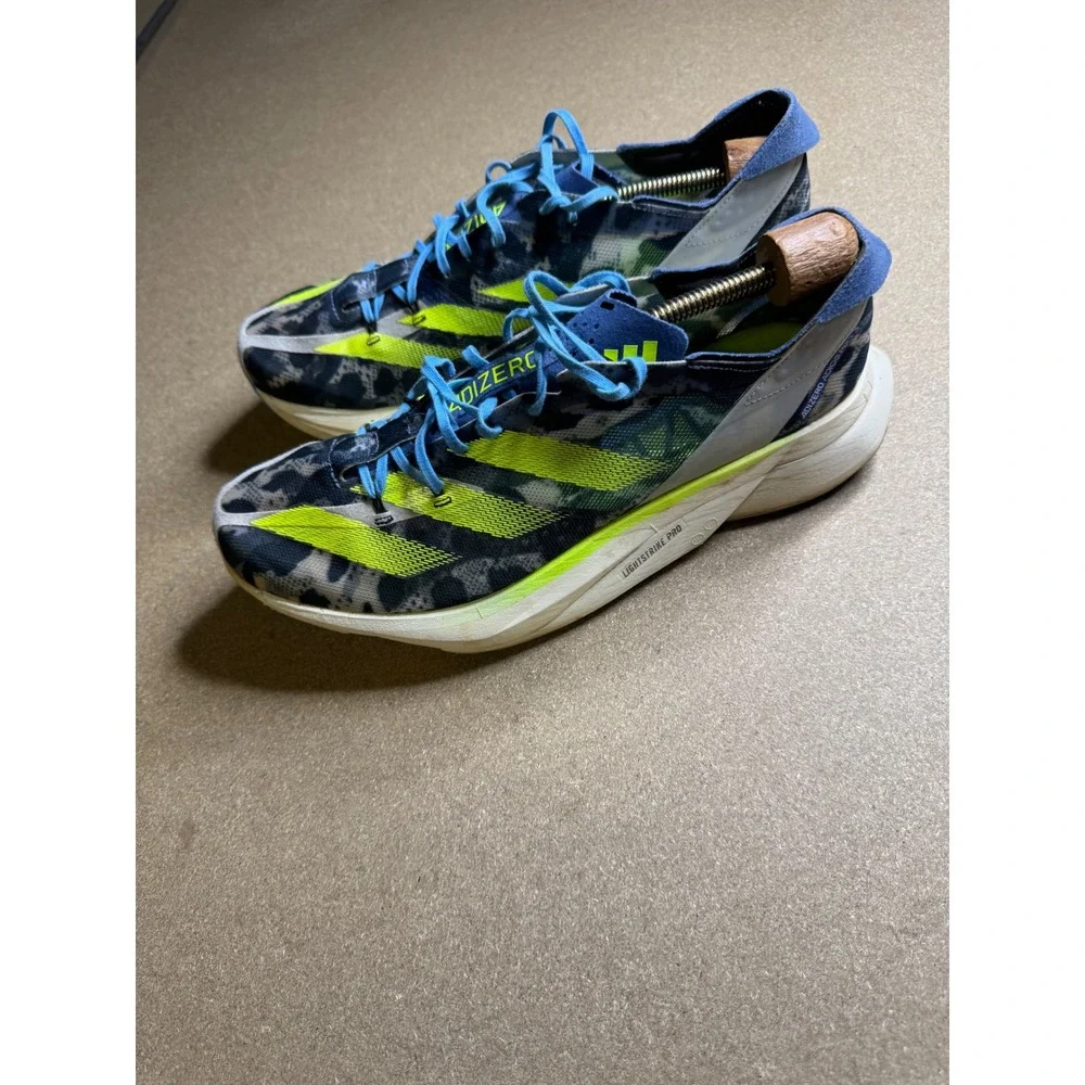 Adidas Adizero Adios Pro 3 Mens Running Shoes Leopard Yellow GX9444 US 11.5